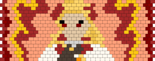 Kyojuro Rengoku peyote stitch cuff pattern - red,yellow,orange