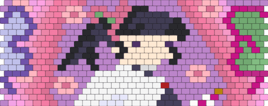 Kanao Tsuyuri peyote stitch cuff pattern - pink
