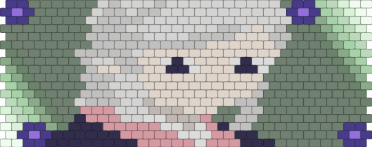 Amane Ubuyashiki peyote stitch cuff pattern - beige,gray