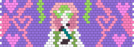Mitsuri Kanroji Peyote stitch cuff pattern - pink,purple