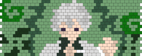Sanemi Shinazugawa Peyote stitch cuff pattern - green