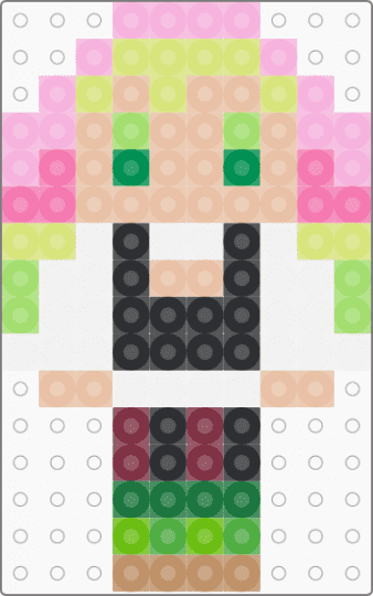Mitsuri Kanroji fuse bead thing - green,beige,pink