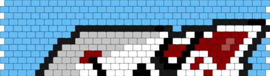 Tanjiro Kamado warding mask peyote stitch pattern - light blue