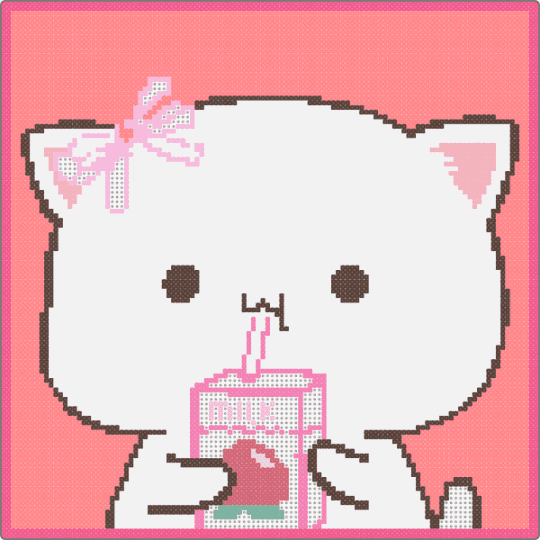 Cute little cat drinking milk🩷 - white,pink,red