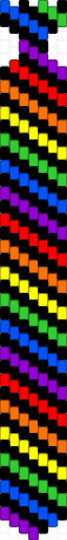 Rainbow Kandi tie - black,blue,yellow,colorful