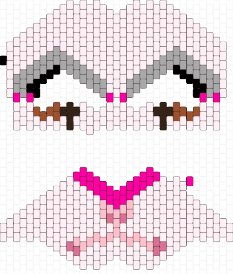 Possum mask - white,beige,pink
