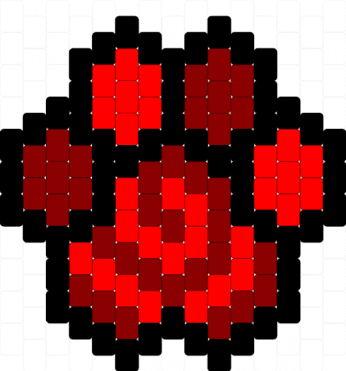 Swirly paw - red,black,swirl,paw,animal