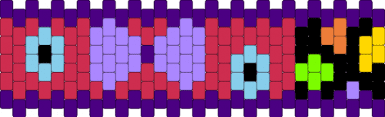Ragatha-themed TADC 30x6 cuff - pink,red,purple,harukihasfangs,tadc,the amazing digital circus,ragatha,ragathatadc,simple,fandom,abstracted