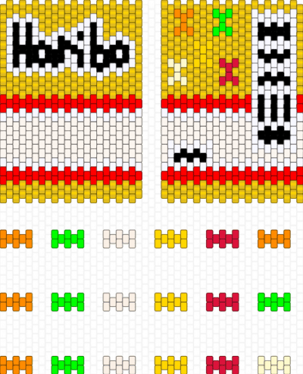 Haribos gummy bears and bag draft 1 - red, yellow