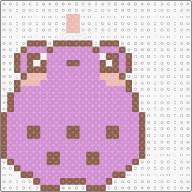 Boba Frog - dive into crafting with this charming fuse bead pattern of a whimsical frog with a boba-inspired design,perfect for enthusiasts of cute and playful themes.