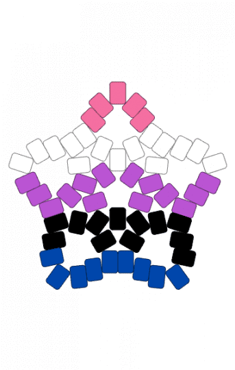 genderfluid flag - blue, large, lgbt, pink, pride, star
