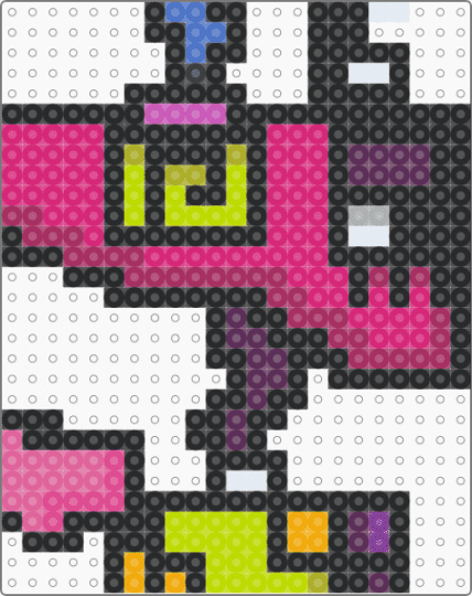 zooble as fuse bead - black,pink,green