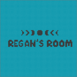 Regans Room - sign,text,moon,phases,panel,black,teal