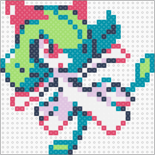 kirlia - purple,teal,green