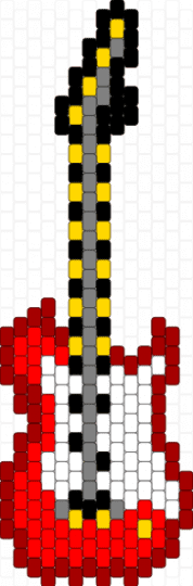 Red guitar!!!!! - red,music,black,white,yellow,charm,emo,scene