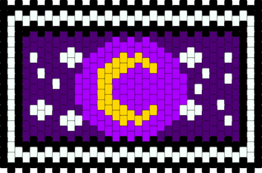 Front panel of moon purse - purple