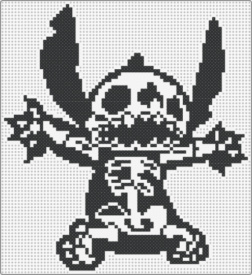 Stitch Skeleton - black, white