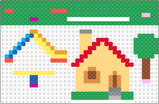 Happy Home in Robloxia Standee - green, house, red, roblox, standee, yellow