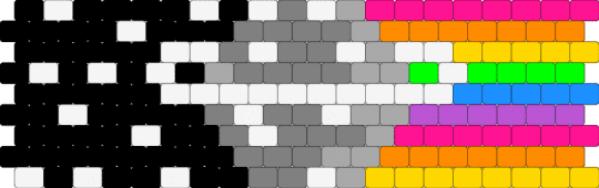 rainbow alien bag(bottom) - gray,pink,orange,yellow