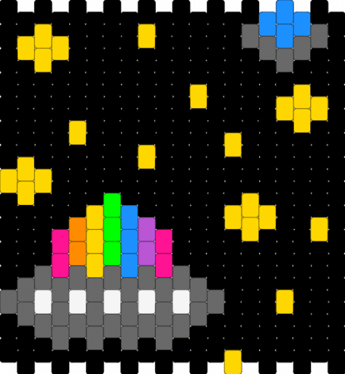 rainbow alien bag(front) - black,yellow,gray