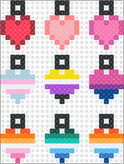 heart keychains - orange, pink, red