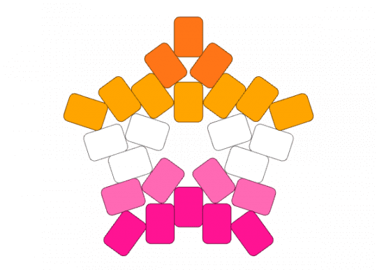 lesbian star!! - orange, pink
