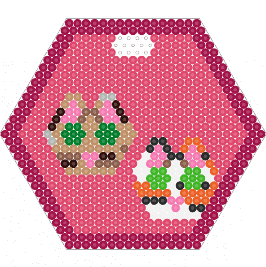 Carl & Marshmallow - pink, red