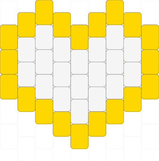 white and gold heart - white,yellow