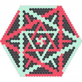 cotton kandi prism - prism,geometric,hexagon,cotton candy,panel,red,teal,black