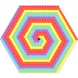 tie dye hex - spiral,hexagon,rainbow,geometric,panel,colorful,orange,red,yellow