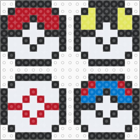 Pokeballs - white,red