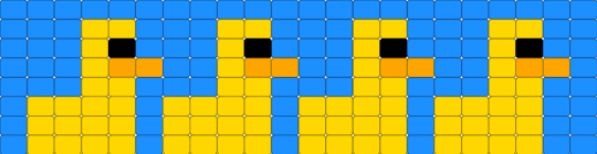 Ducks ladder stitch - light blue,yellow