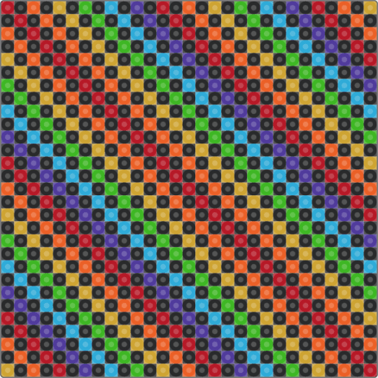 Rainbow checkered pattern pearler - black,orange