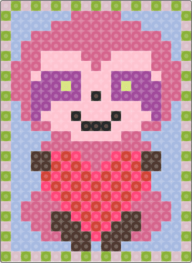 Pink/purple Sloth with border smaller - light blue,pink