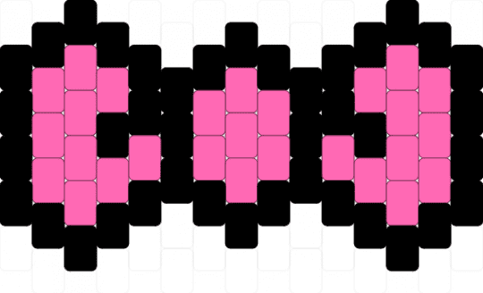 Cute bow - black,pink