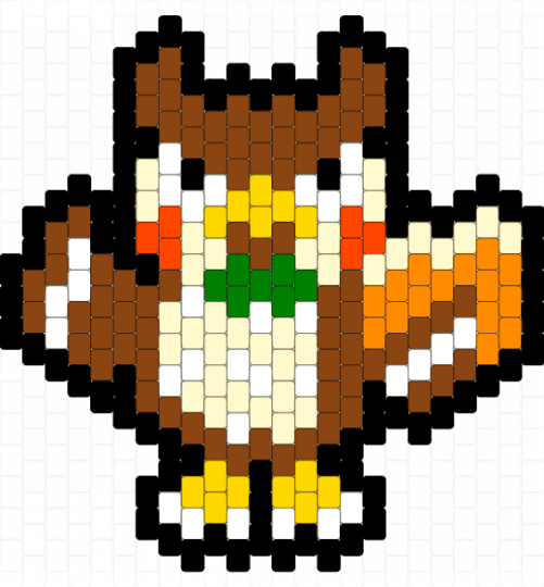 blathers animal crossing - red,yellow,animal crossing,blathers