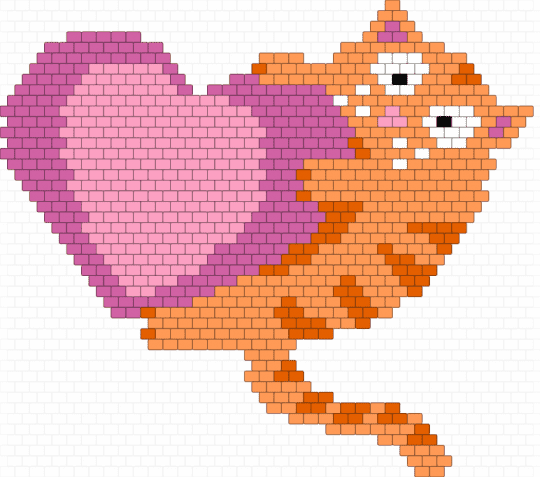 valentine kitty - pink,orange,valentine,cat,love,heart,lesbian,animal
