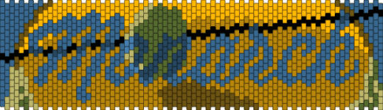 monarch cursive WIP - blue, gold