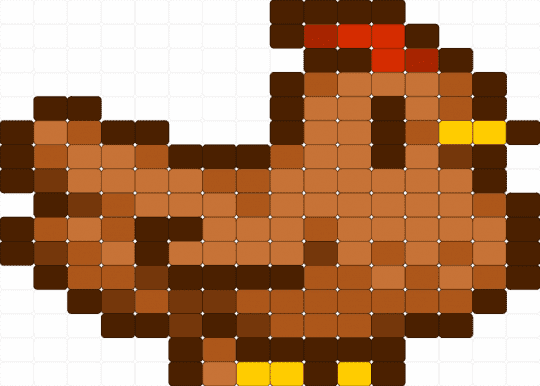 stardew brown chicken - brown,red,orange,stardew valley,stardew,chicken,animal,video game,pixel art,bird