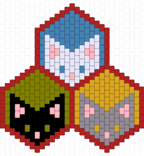 cat cubes - red,blue,gold,orange,cat,geometric,kitty,cubes,box,meow,animal