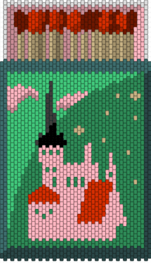 tower matchbox - green, matchbox, pink, teal, tower, wizard