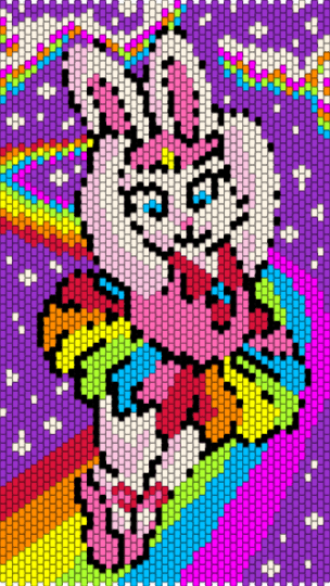 90s lisa frank bunny - pink,purple,lisa frank,neon,rabbit,animal,rainbow,cotd90snostalgia,space,ballet