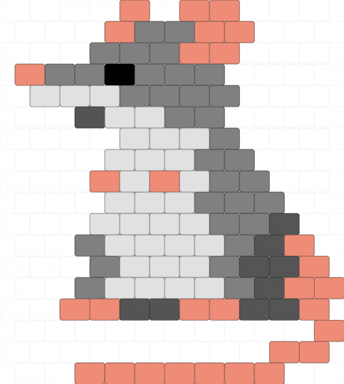 mouse (ekpenakjd's fuse bead pattern) - orange,gray,mouse,mice,rat,grey,animal,cute,nature