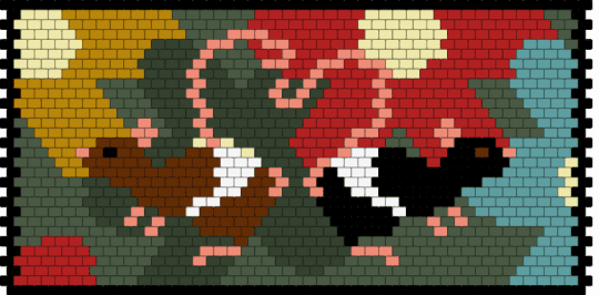 oreo & macha WIP 2 - gray,red