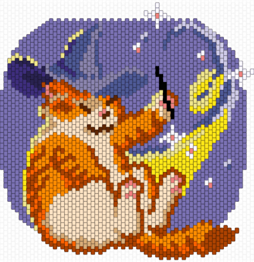 wizard cat WIP - red,orange,beige,blue,cat,magic,wizard