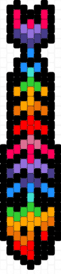 (REMIX!) Rainbow Fish Skeleton Tie - black,purple,red,orange,fish,skeleton,rainbow,tie