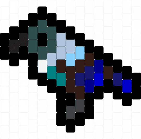 tūī charm w/ border - black,light blue,purple,colorful,tui,new zealand,bird,koko,honeyeater,tui tie curl,tiecurl