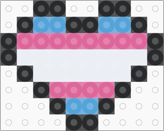 Trans heart - pink,light blue