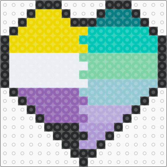 nonbinary and neptunic heart - pink, teal