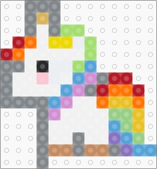 mini unicorn - orange,light blue,gray